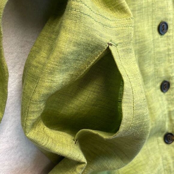 COLDWATER CREEK 100% Linen Utility Button Jacket Drawstring Hem Green Large EUC - Picture 5 of 12